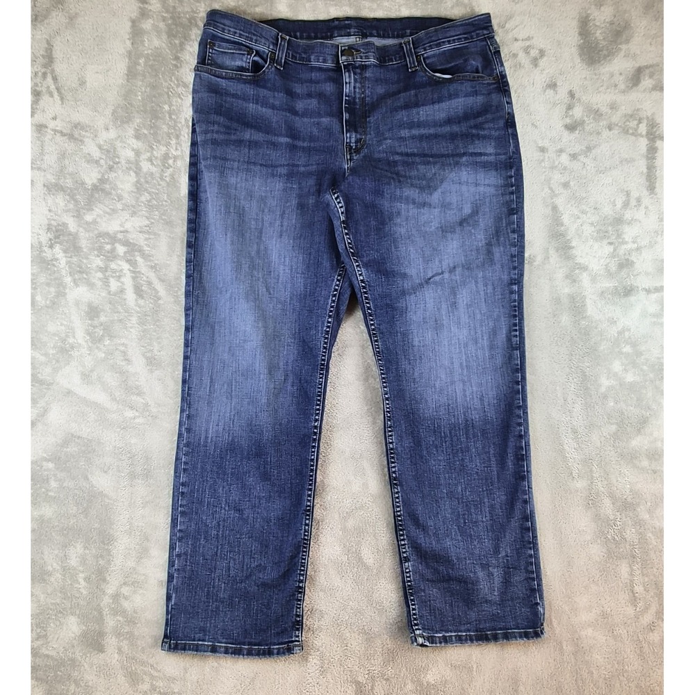 LL Bean Jeans Mens 42x30 Blue Denim Bean Flex Stretch Standard Fit Straight Y2K